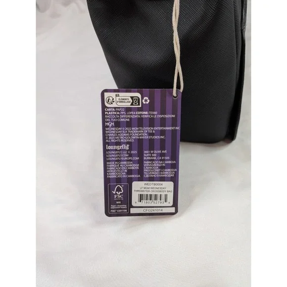 Loungefly Wednesday Typewriter Crossbody Bag NWT - Picture 8 of 11